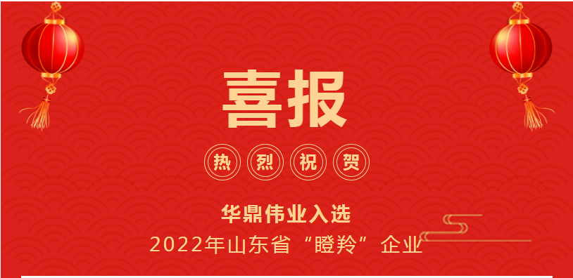 熱烈祝賀華鼎偉業(yè)入選2022年山東省“瞪羚”企業(yè)